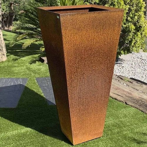 Vaso da giardino in acciaio inox - TULUM - Fesfoc - in acciaio COR-TEN® / da appoggio / altre forme
