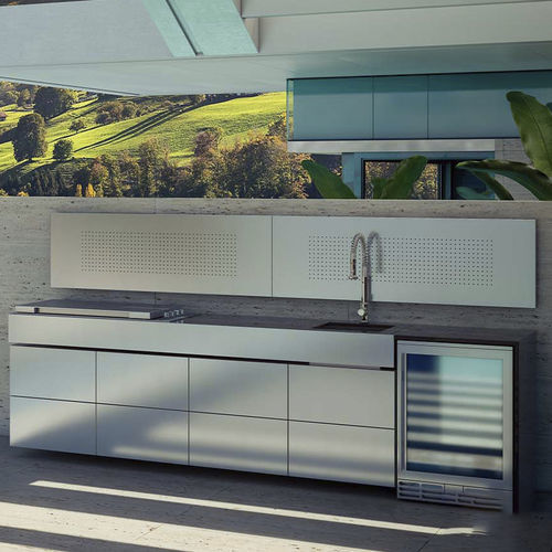 Cucina da esterno - KRAKATOA  - Fesfoc - contemporanea / in acciaio inossidabile / di grandi dimensioni