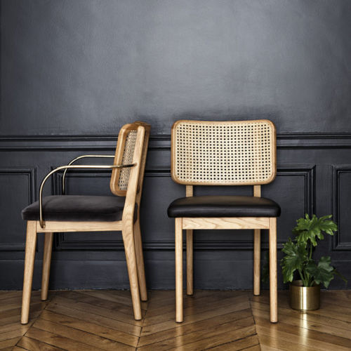 Sedia contemporanea - CANE - Red Edition - da interno / in tessuto / in pelle