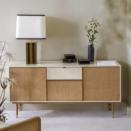 Credenza contemporanea - CAPRI - Red Edition - in legno / in vetro / nera