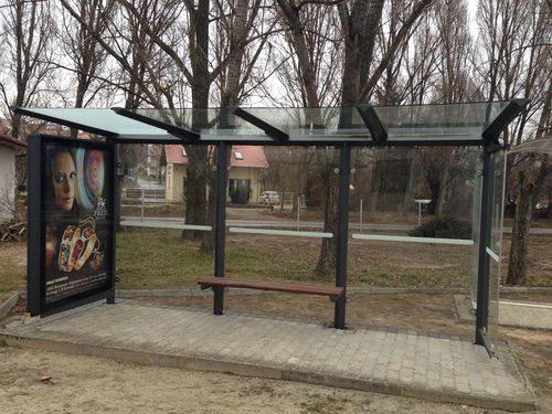 Pensilina per fermata d'autobus in metallo - E4/ ECO - Euroelement Ltd. - in vetro