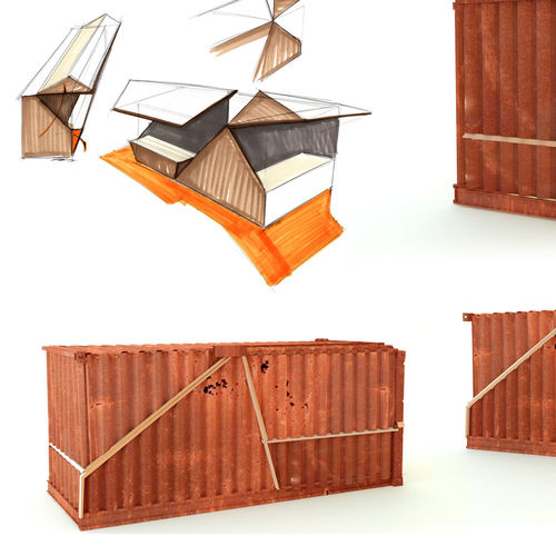 Costruzione di container contract - EK-02 - Euroelement Ltd. - per ristorante / per negozio