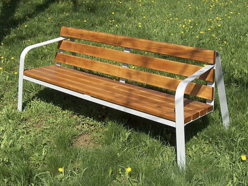 Panca per spazi pubblici classica - P80 - Euroelement Ltd. - in legno / in metallo / con schienale