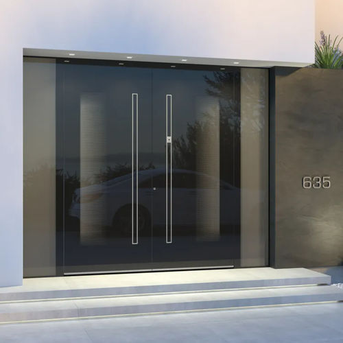 Porta d'ingresso - Ultimum Pure 635 GLASS - Pirnar - in alluminio / in vetro temprato / battente