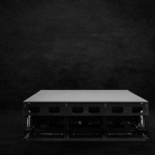 Gradinata mobile - KUF system - Quinette Gallay - in legno / in acciaio / dritta