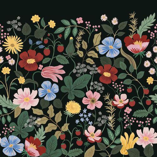 Carta da parati contemporanea - Strawberry Fields  - York wallcoverings - in fibra naturale / con motivi floreali / aspetto carta da parati