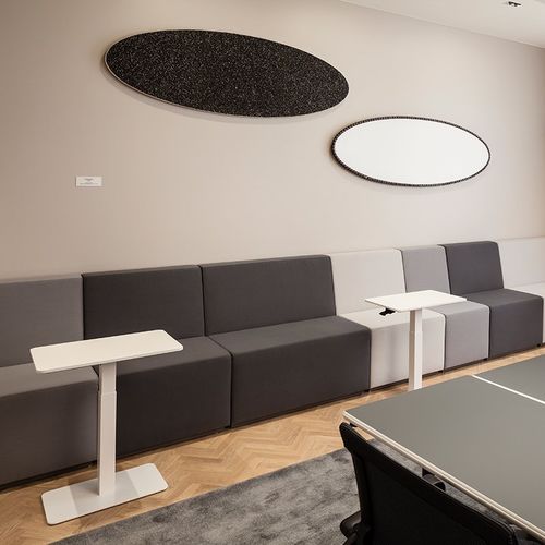 Tavolo d'appoggio contemporaneo - TOP LIFT - INTO Concept - in MDF / con supporto in acciaio termolaccato / rettangolare