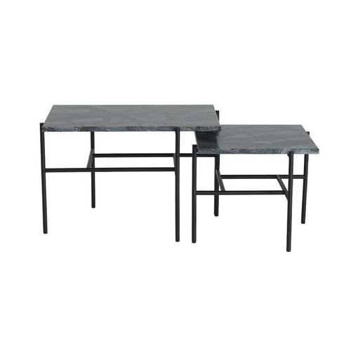Tavolino basso design scandinavo - STONEUPCYCLE - Bruunmunch Furniture ApS - in marmo / con supporto in metallo laccato / rettangolare