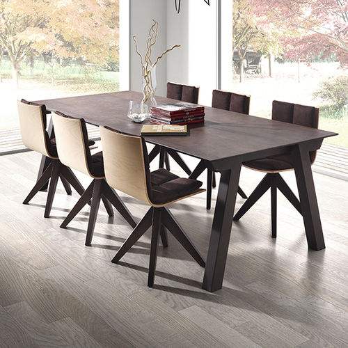 Tavolo contemporaneo - DUERO - DRESSY - in ceramica / con supporto in legno / rettangolare