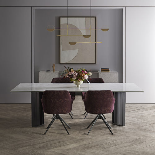 Tavolo contemporaneo - JOPLIN - DRESSY - in ceramica / con supporto in metallo / rettangolare