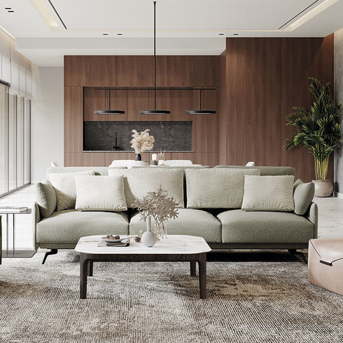 Divano contemporaneo - BALMA - DRESSY - in tessuto / con braccioli / con cuscino rimovibile