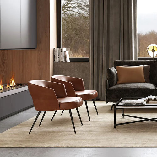 Poltrona contemporanea - NUBO 410101 - DRESSY - in pelle / marrone / di Santiago Sevillano