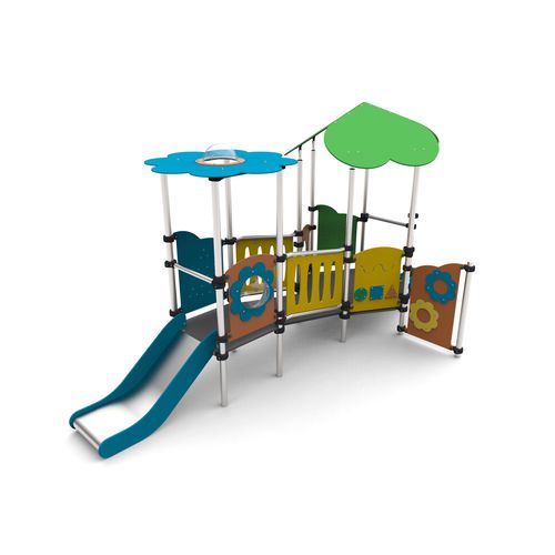 Struttura ludica per parco giochi - MFI-03 - Free Kids s.c. - in acciaio / in HDPE / con copertura