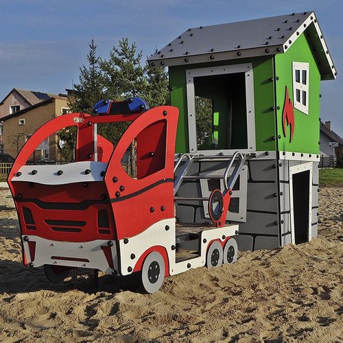 Struttura ludica per parco giochi - FIREHOUSE   - Free Kids s.c. - per edifici pubblici / per asilo nido / in acciaio galvanizzato