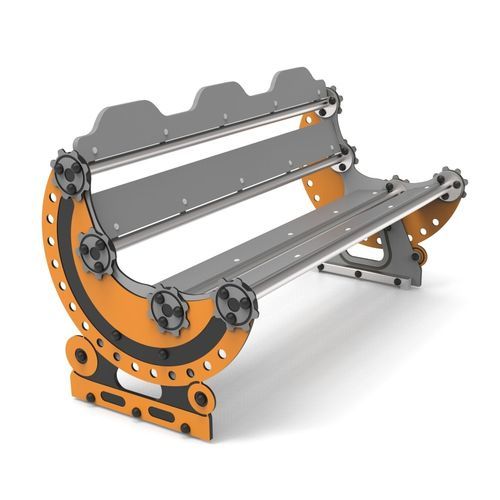 Panca per spazi pubblici design originale - INDUSTRIAL - Free Kids s.c. - in acciaio galvanizzato / in HPL / in HDPE
