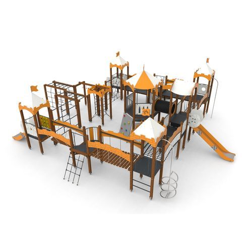 Struttura ludica per parco giochi - CASTLE 13   - Free Kids s.c. - in legno / modulare / per arrampicata