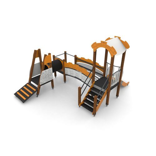 Struttura ludica per parco giochi - CASTLE 3  - Free Kids s.c. - in legno / modulare / con copertura