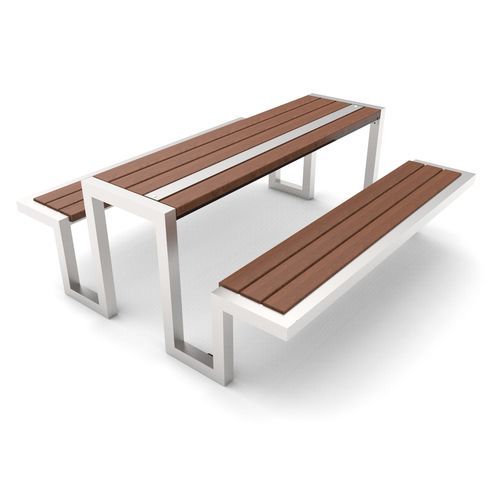 Tavolo da picnic contemporaneo - 0014010  - Free Kids s.c. - in legno / con supporto in metallo laccato / con supporto in acciaio