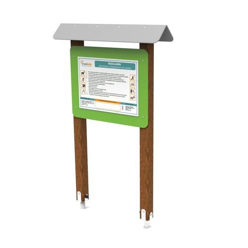 Pannello informativo per spazio pubblico - TIN-01 - Free Kids s.c. - per parco giochi / a messaggio variabile / con copertura
