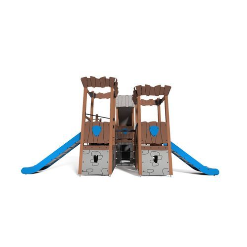 Torre da gioco per parco giochi - SLAVIA CASTLELUM  - Free Kids s.c. - con scivolo / con muro di arrampicata / in metallo