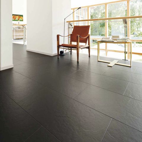 Piastrella in pietra naturale - ARDESIA NERA - WALL GRANITE SERVICE SRL - levigata / liscia / da interno