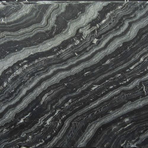 Lastra in pietra in marmo - AGATA BLACK  - WALL GRANITE SERVICE SRL - per pavimento / levigata / nera