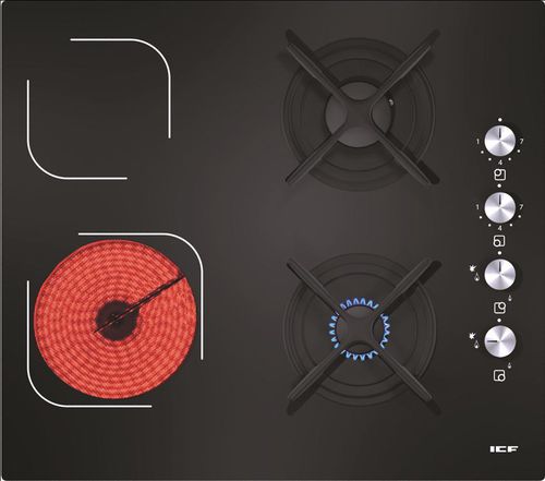 Piano cottura in vetroceramica - HVC6042 - ICF Kitchen Appliances - a gas / 4 fuochi / da incasso