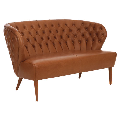 Divano chesterfield - FADO - Paulo Antunes - in tessuto / in pelle / marrone