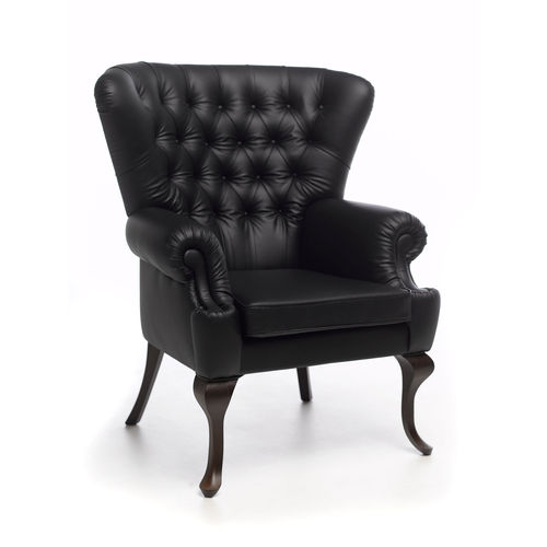 Poltrona chesterfield - DELANO - Paulo Antunes - in pelle / in tessuto / in faggio