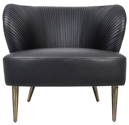 Poltrona classica - ALFAMA - Paulo Antunes - in pelle / nera / blu