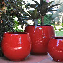 Vaso da giardino in terracotta - COQUELICOT : BAHIA - Les Poteries d'Albi - rotondo