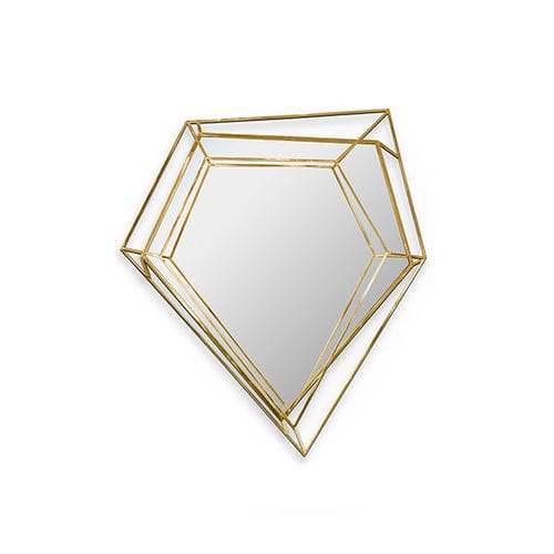 Specchio a muro - DIAMOND SMALL - Maison Valentina - contract / design originale / in ottone