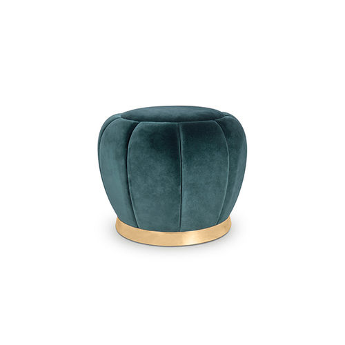 Sgabello contemporaneo - FLORENCE - Maison Valentina - in velluto / con supporto in ottone / con supporto in ottone lucido