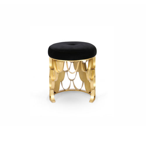 Sgabello contemporaneo - KOI - Maison Valentina - in velluto / con supporto in ottone spazzolato / cantilever