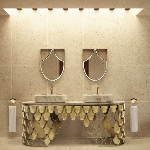Specchio da bagno a muro - KOI  - Maison Valentina - contemporaneo / in ottone