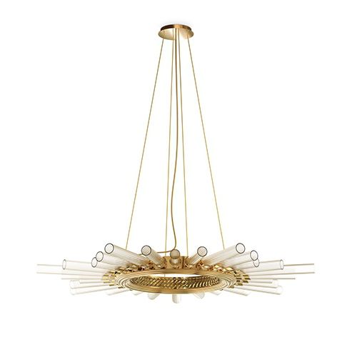 Plafoniera contemporanea - MAJESTIC - Maison Valentina - rotonda / in cristallo / in ottone