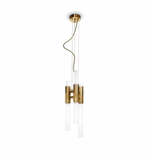 Lampada a sospensione - WATERFALL - Maison Valentina - in ottone / in ottone placcato oro / in cristallo