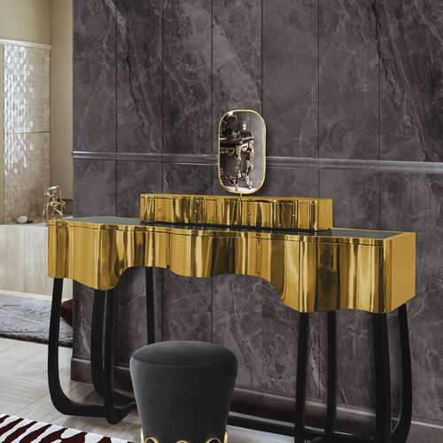 Consolle design originale - SINUOUS - Maison Valentina - in legno / in ottone lucidato / con supporto in MDF laccato