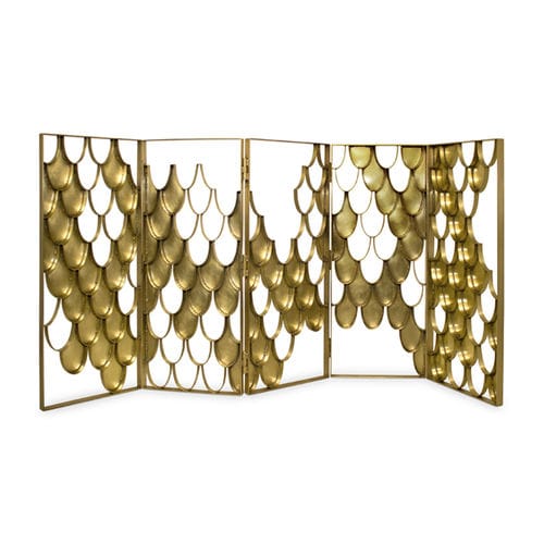 Paravento design originale - KOI - Maison Valentina - in ottone / in ottone spazzolato / dorato