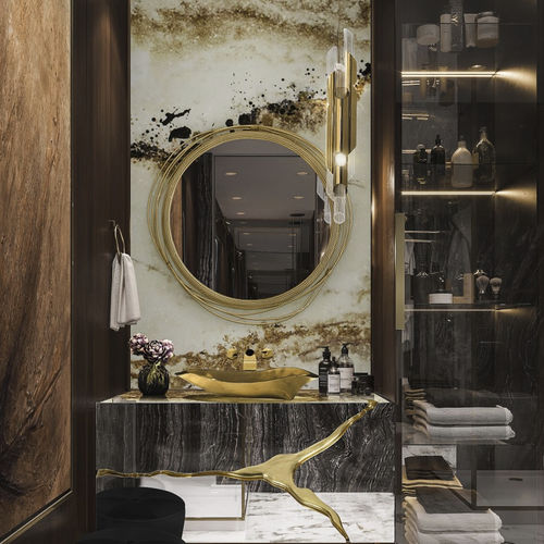Mobile da bagno contemporaneo - LAPIAZ  - Maison Valentina - per uso residenziale / in legno laccato / in ottone lucidato