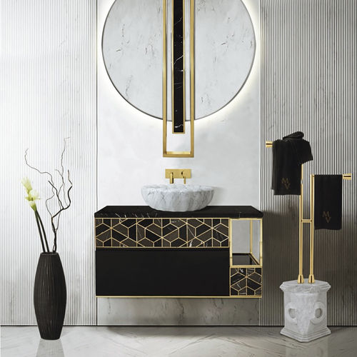 Mobile da bagno contemporaneo - TORTOISE  - Maison Valentina - per uso residenziale / in legno laccato / in ottone lucidato