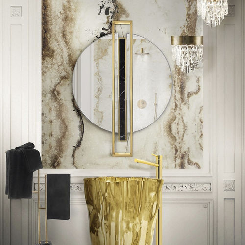 Pannello decorativo da parete - GOLD ONYX SURFACE - Maison Valentina - per stanza da bagno / in alluminio / con motivo stampato