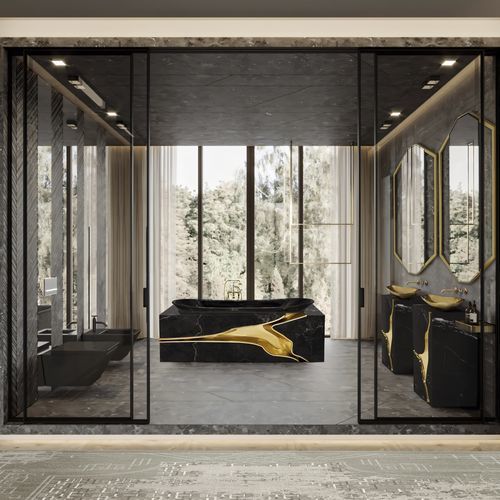 Vasca da bagno ovale - LAPIAZ MARBLE - Maison Valentina - da appoggio / per ambiente abitativo / in marmo
