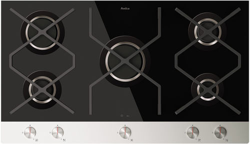 Piano cottura in vetroceramica - IN9610GCB - Amica - a gas / 5 fuochi / da incasso