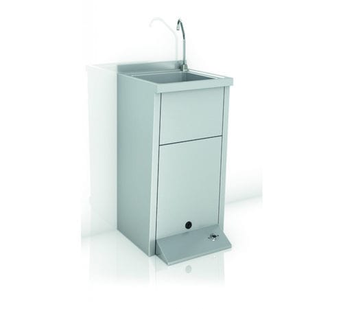 Lavabo con piedi - GW08 50 04 01 - genwec - in acciaio inossidabile / a pedali / rettangolare