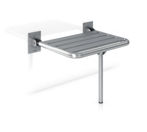 Sedile per doccia ribaltabile - GW11 24 04 01 - genwec - con piedi / da parete / in acciaio inossidabile spazzolato