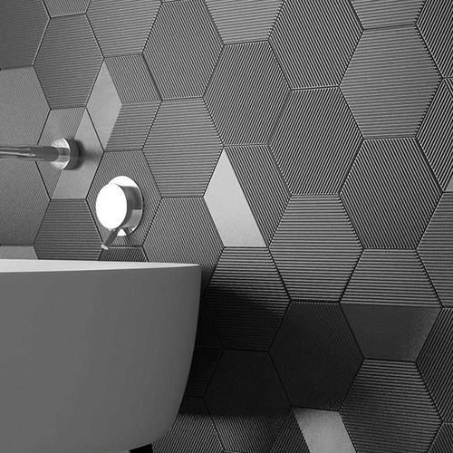 Piastrella in ceramica - MINI HEXA CANALE - WOW Design EU - a rilievo / da interno / da parete