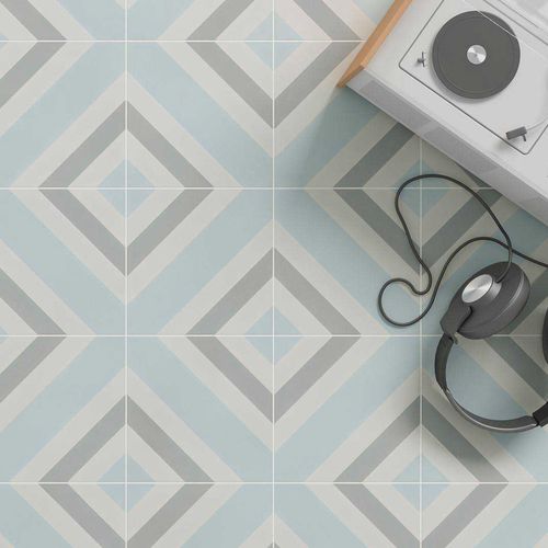 Piastrella in gres porcellanato - Cement Pattern Decor - WOW Design EU - opaca / da interno / da esterno