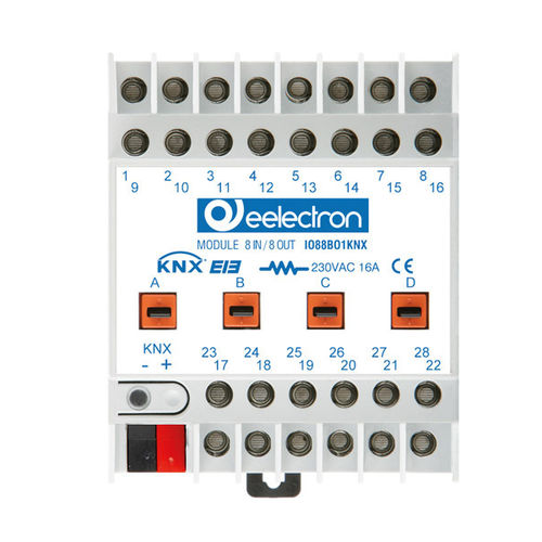 Modulo di interfaccia a ingressi binari - IO88B02KNX-C - Eelectron - con uscite binarie / su guida DIN / KNX