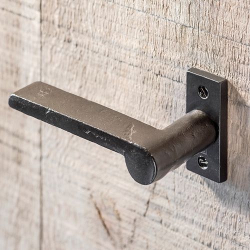 Maniglia per porta - PH1928 /PBTC Q - Dauby - in ferro invecchiato / in metallo grezzo / in bronzo bianco